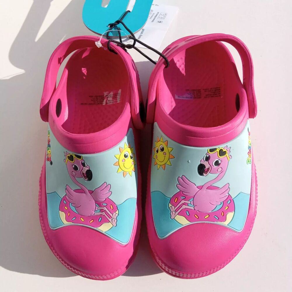 Fish Flops Toddler Girls GiGi the Flamingo Clogs, Size 7/8 or 9/10